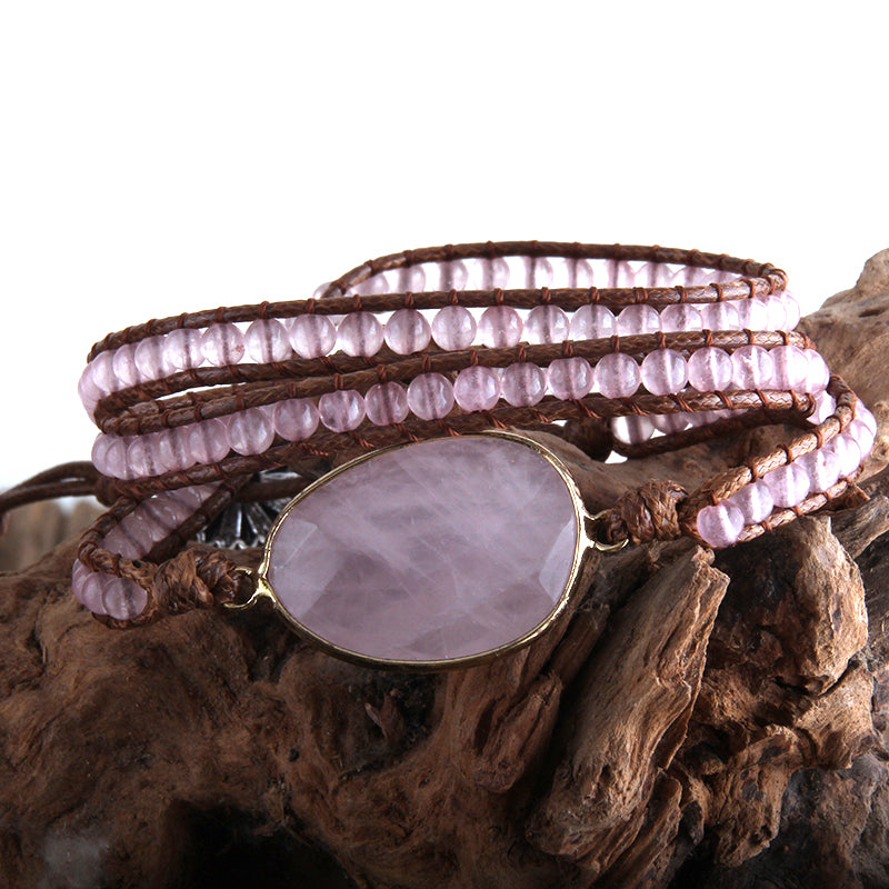 Rose Quartz Endless Love Boho Bracelet