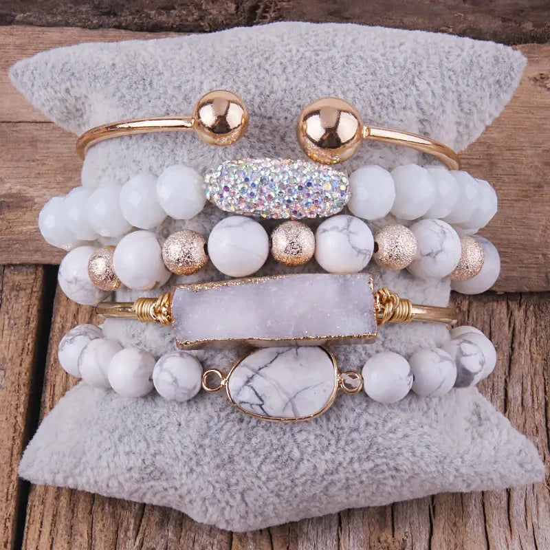 Gorgeous White Turquoise Spiritual & Calming 5-piece Set