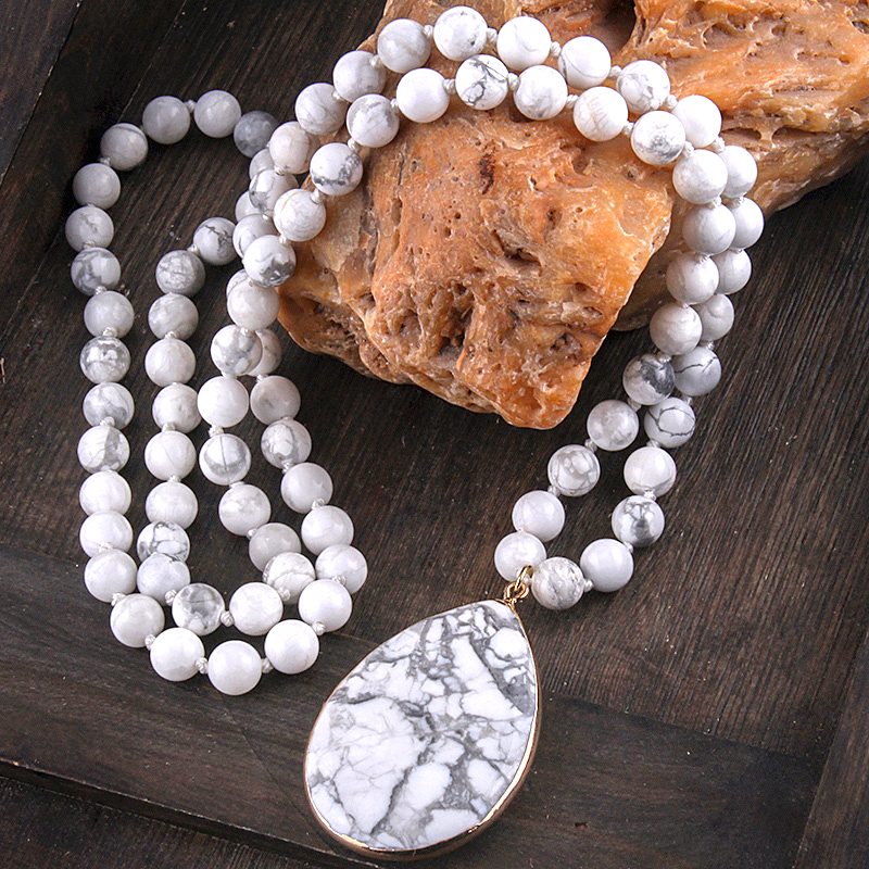 White Turquoise True Peace Mala Necklace