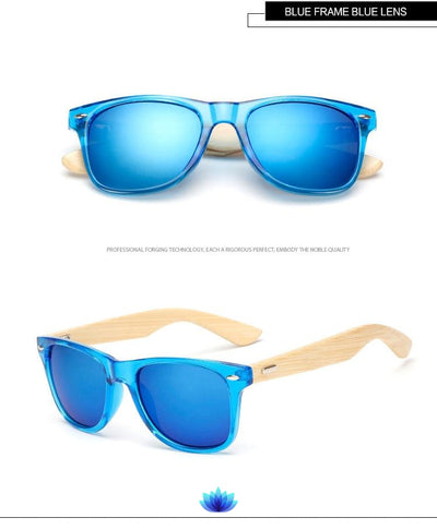 Retro Wood Frame Sunglasses
