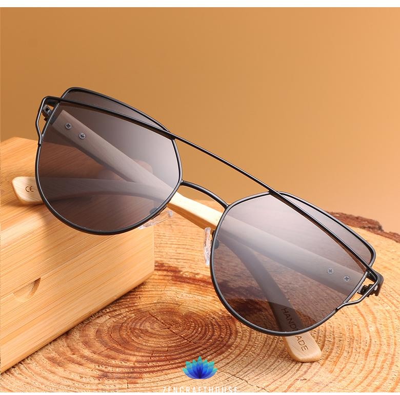 Df 144 Cat Eye sunglasses women wood Bamboo