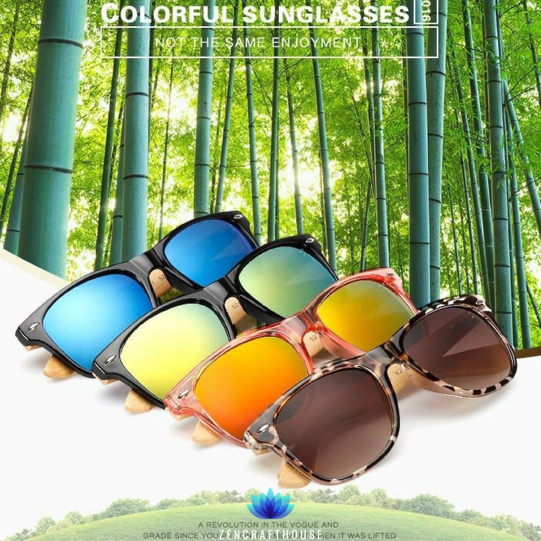 Retro Wood Frame Sunglasses
